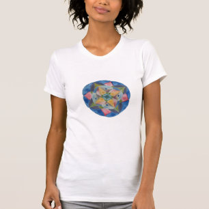 Twisted Blue Mandala Pintando camiseta feminino