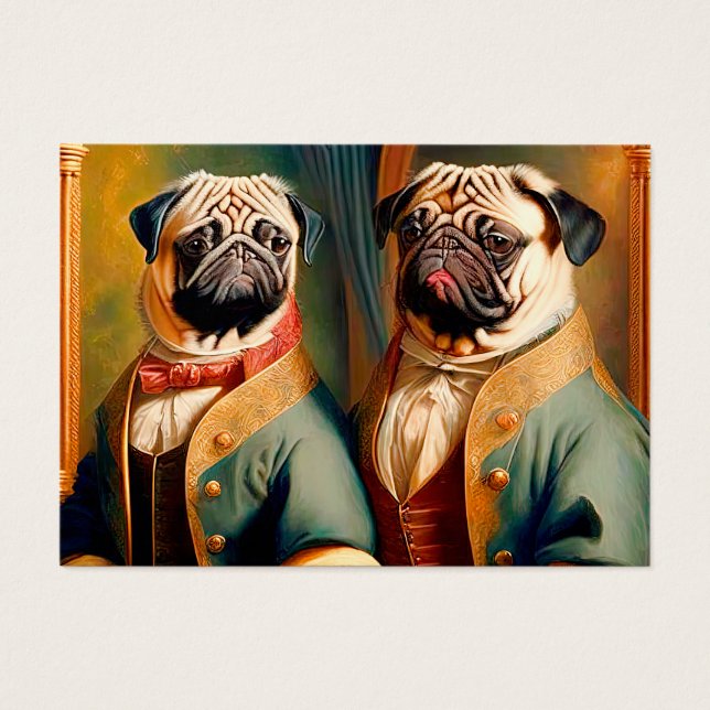 Two Funny Anthropomorphic Vintage Pug (Frente)