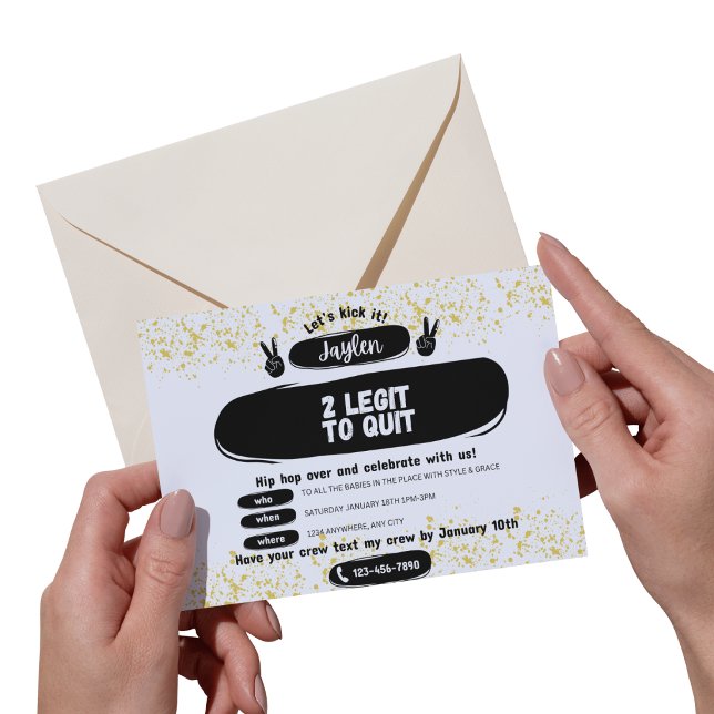 Two Legit to Quit 2nd Birthday Invitation (Criador carregado)