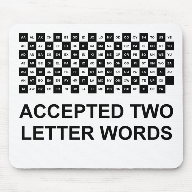 Two letter words mouse pad Int version (Frente)