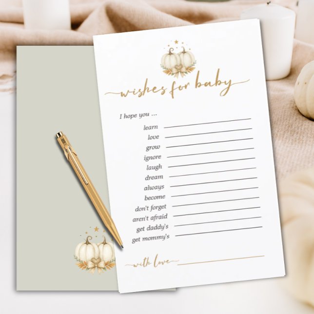 Two Little Pumpkins Wishes For Babies Advice Card (Criador carregado)