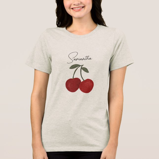 Two Red Cherries Illustration | Cute Fruit Art  (Frente)