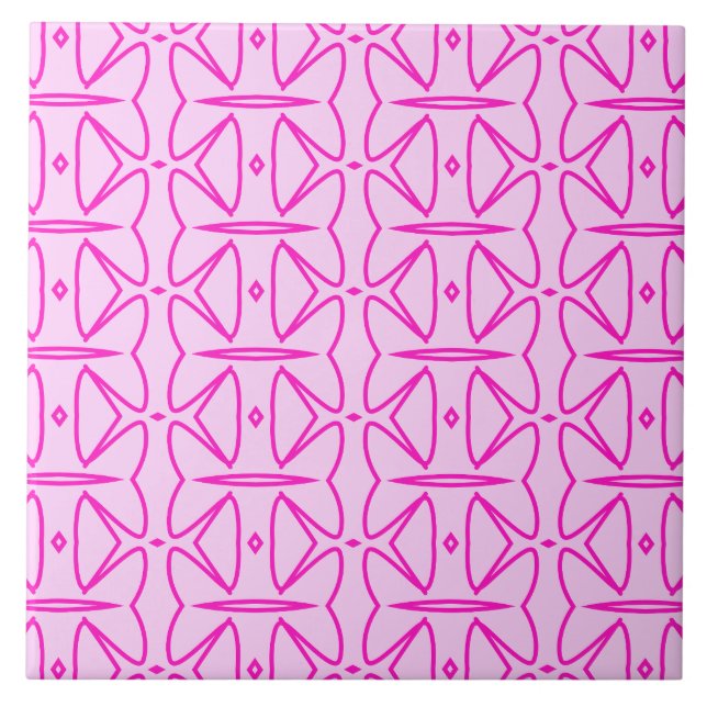 Two Toned Pink Pattern Ceramic Tile (Frente)