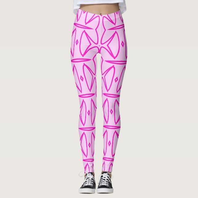 Two Toned Pink Pattern Leggings (Frente)