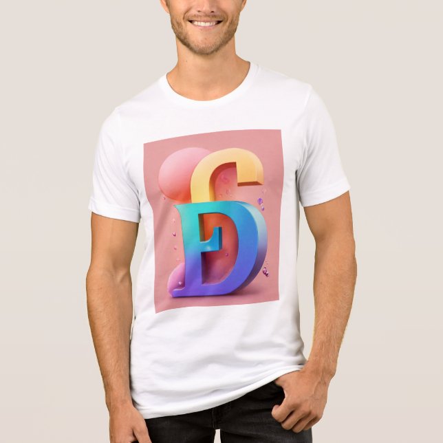 "Typetrio 3D Designer - Letra T-Shirt (Frente)