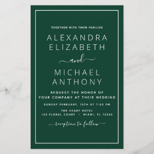 Typografia Moderna do Casamento Verde de Emerald