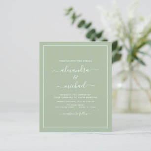 Typografia Moderna do Casamento Verde de Sage Orç