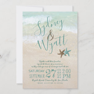 Typografia Praia Starfish Convite De Casamento