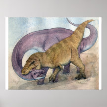Tyrannosaurus e Alamossauro Impressão