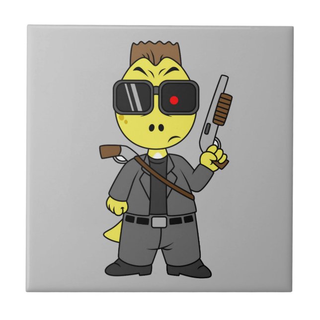 Tyrannosaurus Rex Vestido Como Terminador. (Frente)