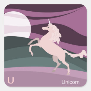 U para a etiqueta do unicórnio