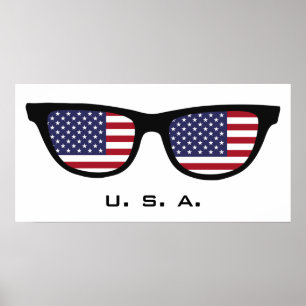 U. S. A. Sombra texto personalizado e poster de co