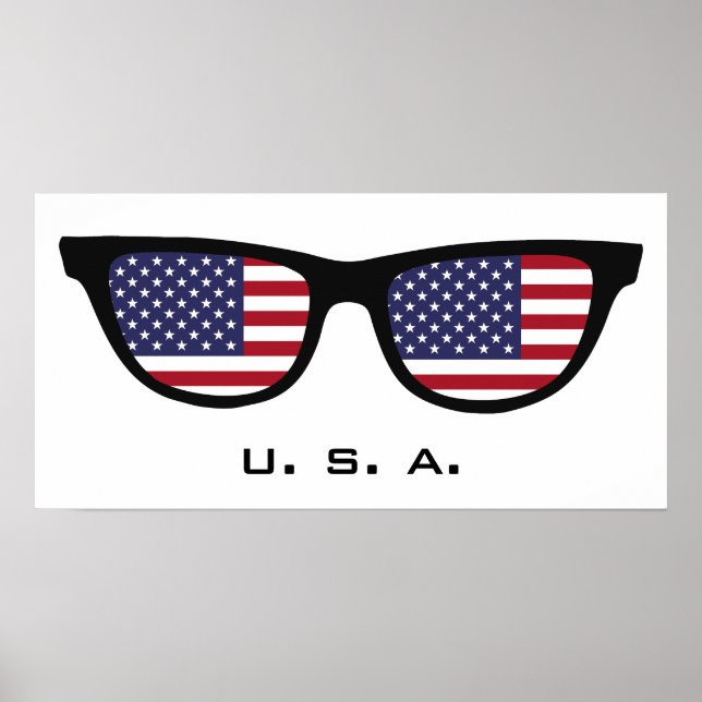 U. S. A. Sombra texto personalizado e poster de co (Frente)