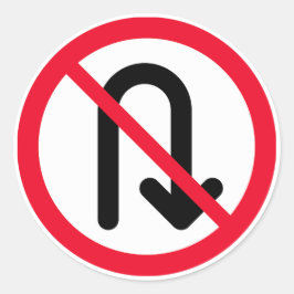 U Transformar Sinal Proibido | Adesivos redondos c