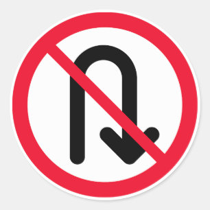 U Transformar Sinal Proibido   Adesivos redondos c