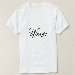 Uau branco moderno impresso   Camisetas masculinos