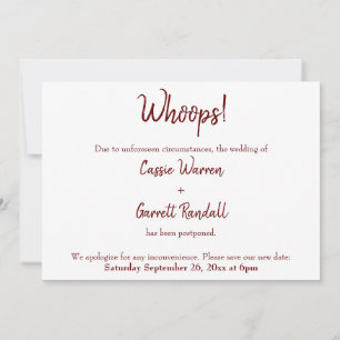 Uau! Burgundy Adiou Anúncio de Casamento