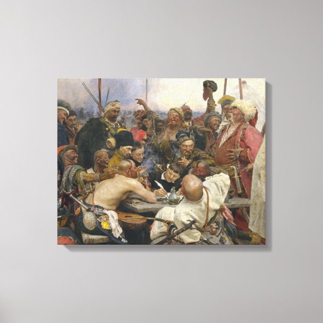 Ucraniano Kozaky Canvas Imprimidas por Repin (Frente)
