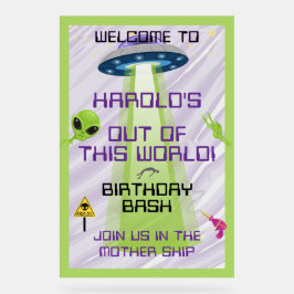 UFO Alien Any Age Birthday Welcome