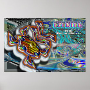UFO da roda de Ezekiel ou poster mágico do