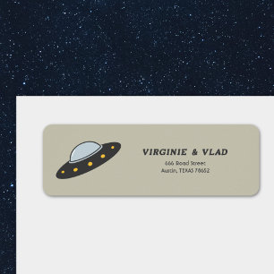 UFO e disco voador Etiqueta de endereço de retorno