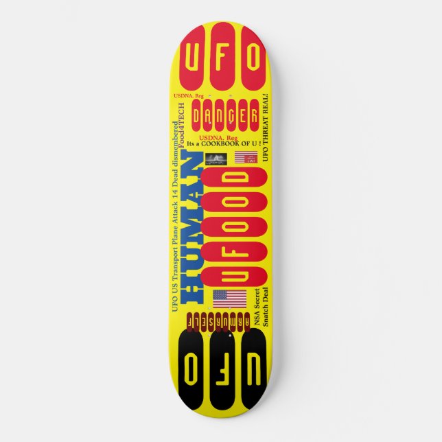 UFOOD NEGÓCIO 8, 1/4", skateboard Deck (Frente)