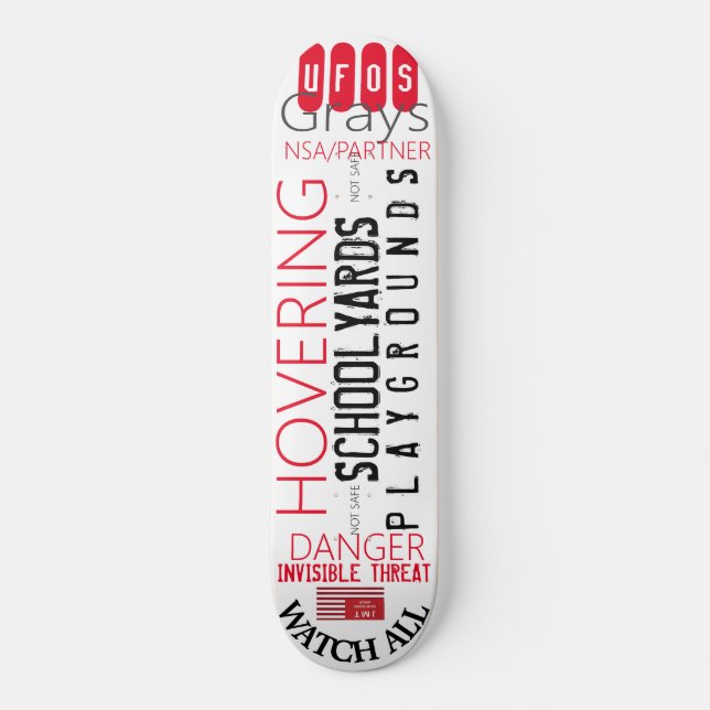 UFOS HOVERING 8 1/4" skateboard Deck (Frente)