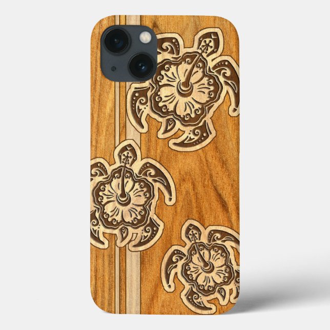 Uhane Honu Faux Wood Hawaiian Turtle Air Case (Verso)