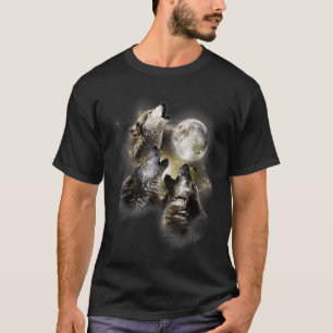 Uivando Na Camiseta Do Lobo Da Lua