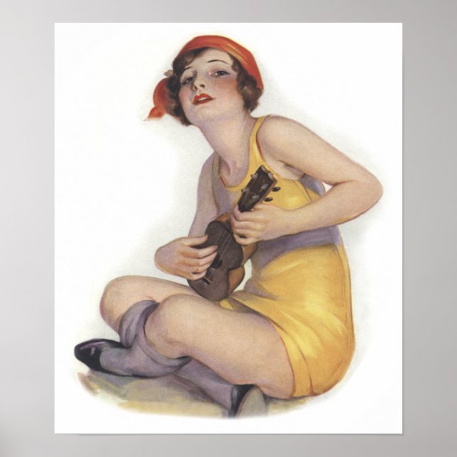 Uke Playing Flapper Poster (Frente)