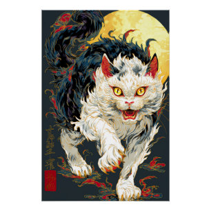 Ukiyo-e Cat Impressão de Arte Japonês