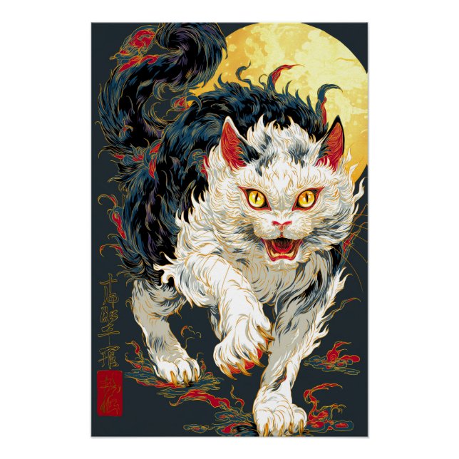 Ukiyo-e Cat | Impressão de Arte Japonês (Frente)