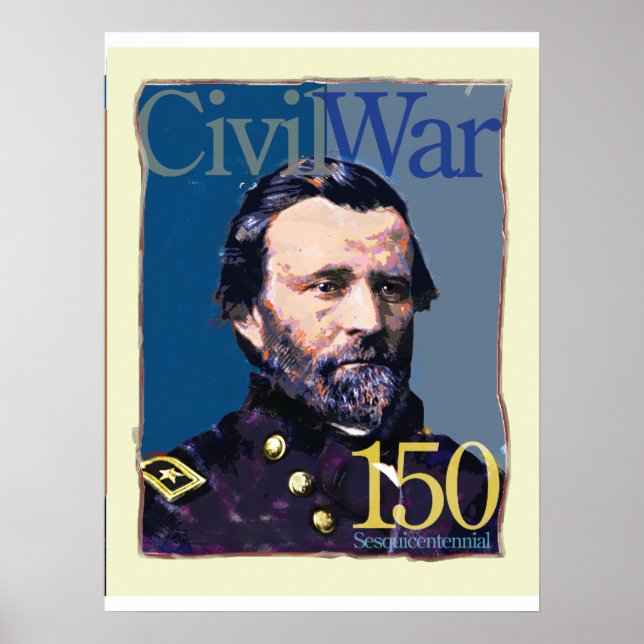 Ulisses S. Grant Civil War 150 Aniversário Poster (Frente)