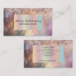 Ulrica Rosa Glitter Halo Cartão de visita