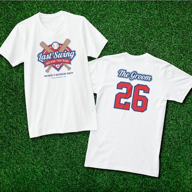 Última Camisa T do Solteiro de Baseball Swing (Criador carregado)
