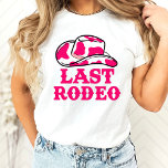 Última Camiseta Rodeada de Disco da Última Bachelo<br><div class="desc">Um design de vaqueira divertido com detalhes cor-de-rosa e laranja</div>