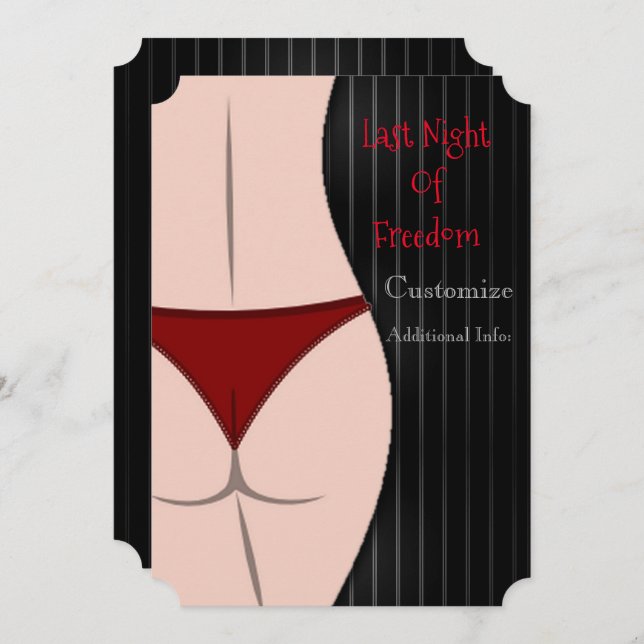 Última Noite de Liberdade Convite para Festa de De (Frente/Verso)