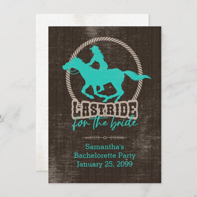 Última Viagem De Turquesa Brilhante Para O Convite (Frente/Verso)