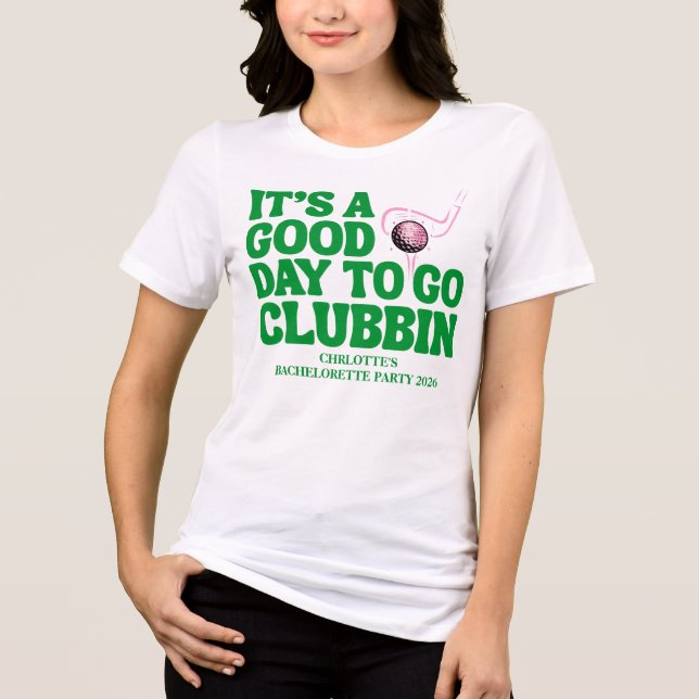 Último Golfe Swing Despedida de Solteira Rosa Verd (Frente)