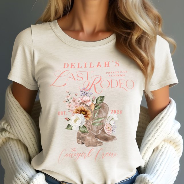 Último Rodeio Chic Cowgirl Boots Partido Bridal Oc (Last Rodeo Chic Cowgirl Boots Western Bridal Party Tri-Blend Shirt)