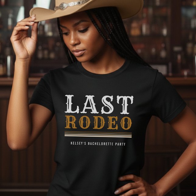 Último Rodeio da Despedida de Solteira Camisa Marr (Last Rodeo Bachelorette Bachelor Party Brown T-Shirt
)