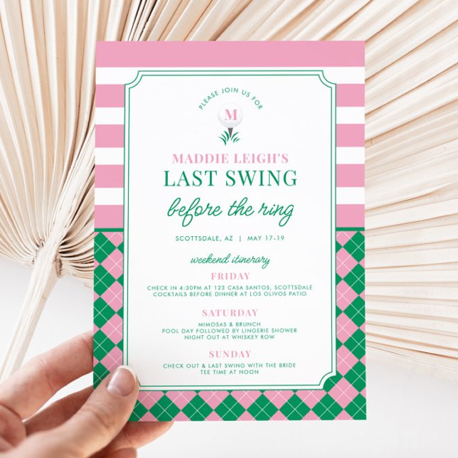 Último Swing Antes do Convite Bachelorette do Anel (Last Swing Before the Ring Bachelorette Party Invitation)