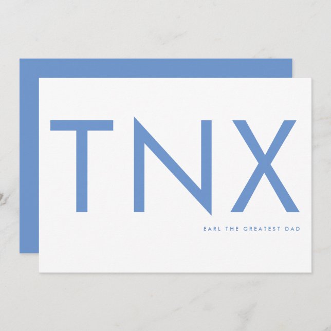 Ultra Moderno Bebê Azul Muito Obrigado Dia de os p (Frente/Verso)