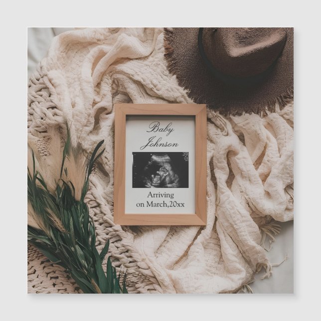 Ultrasom Boho - anúncio de gravidez (Frente)