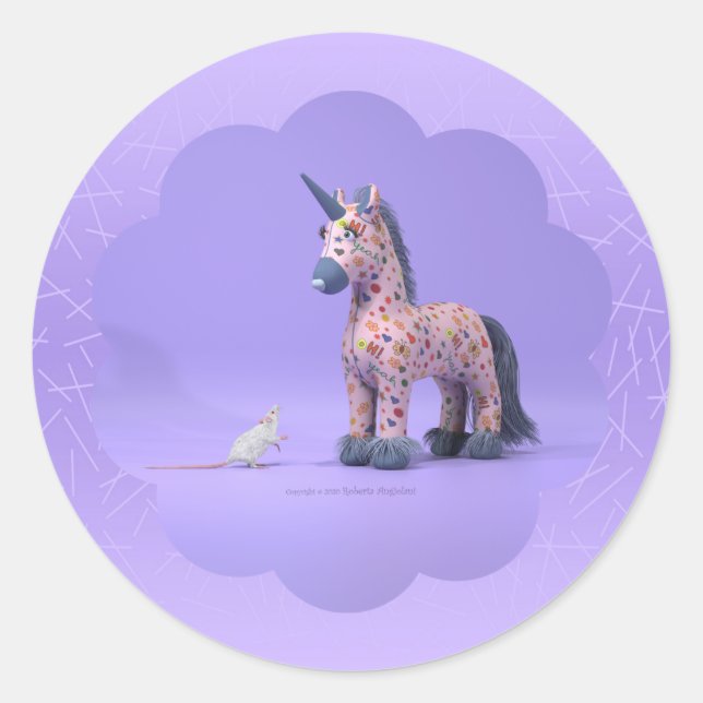 Um adesivo clássico redondo estranho (Frente)