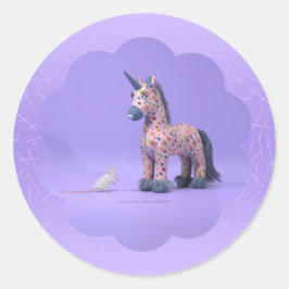 Um adesivo clássico redondo estranho