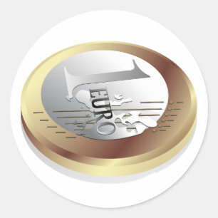 Um adesivo com moedas de euro