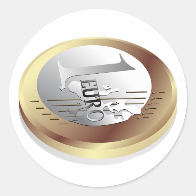 Um adesivo com moedas de euro (Frente)