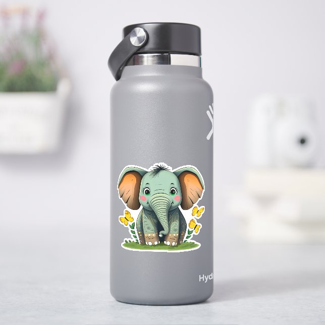 Um adesivo de elefante giro para crianças (HidroFlask)