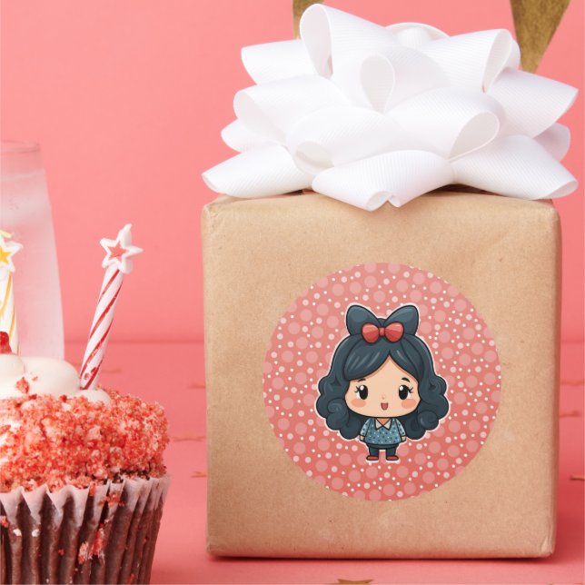 Um adesivo de menina bonito (Festa)